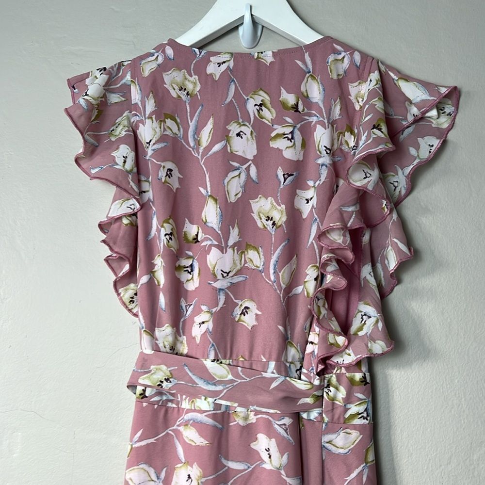 Boohoo FLORAL FRILL DETAIL WRAP MAXI DRESS - Picture 10 of 12
